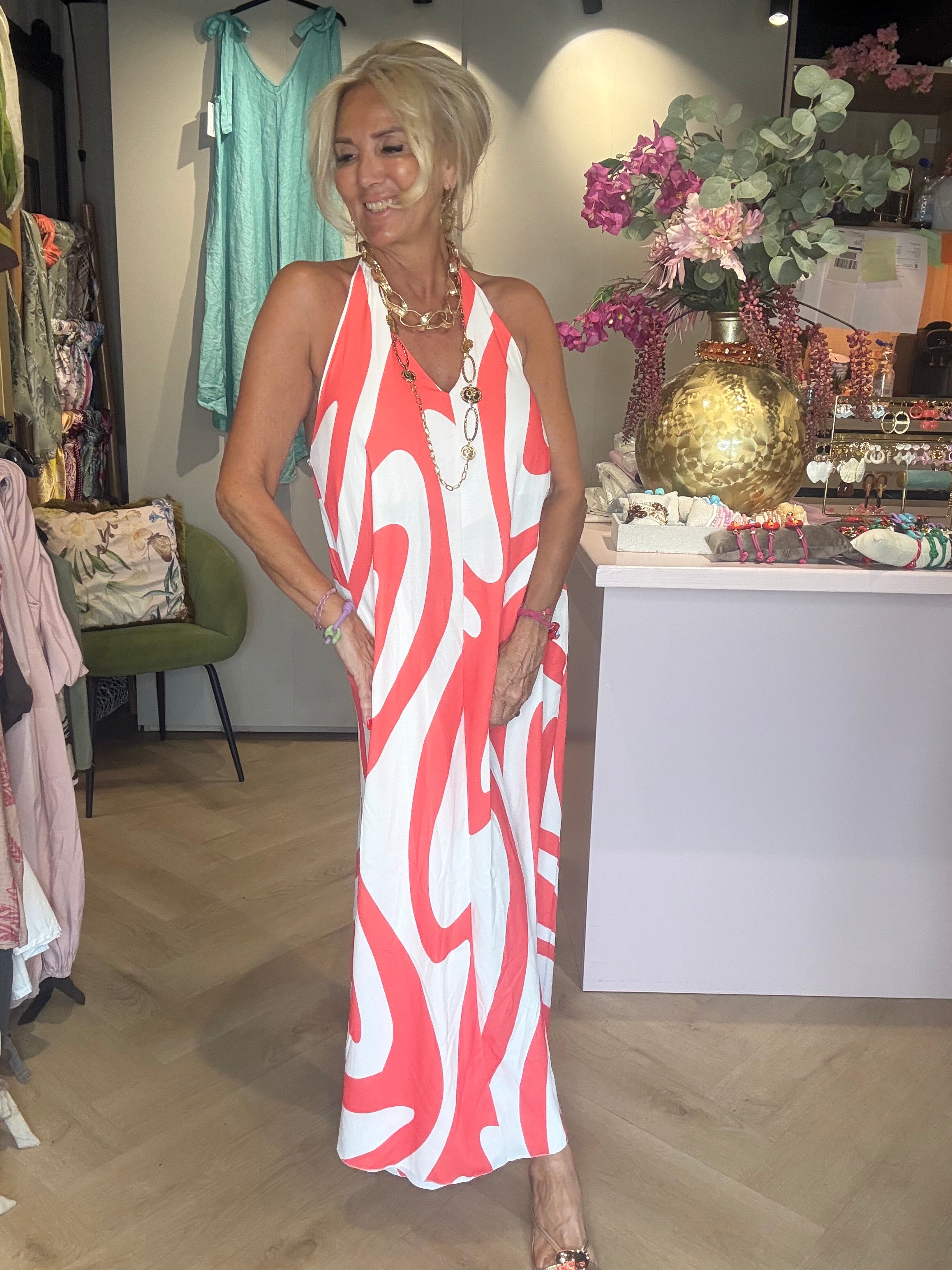 Kleid Retro Koralle